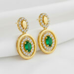 TIMELESS GREEN CHARM GOLD EARRINGS - 22K JEWELLERY