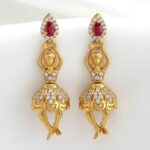 NRITYA RANI TEMPLE DROP GOLD EARRINGS - 22K JEWELLERY