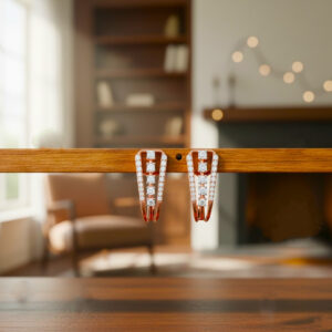 TWIN ROW DIAMOND HOOP STUDS - 18K JEWELLERY