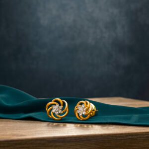 SUN PETAL DIAMOND STUDS - 18K JEWELLERY