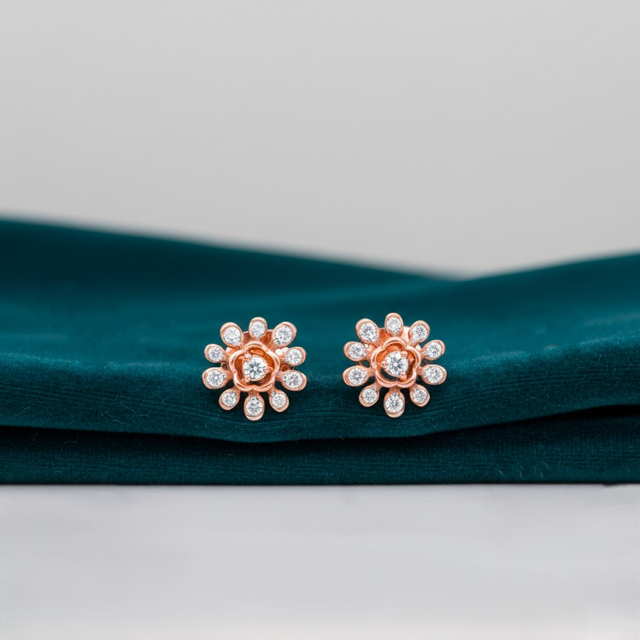 CELESTIAL FLOWER DIAMOND STUDS - 18K JEWELLERY CELESTIAL FLOWER DIAMOND STUDS - 18K JEWELLERY