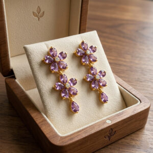 TWILIGHT BLOSSOM GOLD EARRINGS - 22K JEWELLERY