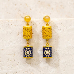 BLUE MAJESTY GOLD EARRINGS - 22K JEWELLERY