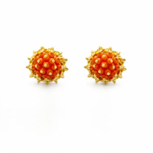 CORAL BLOSSOM GOLD STUDS- 22K JEWELLERY