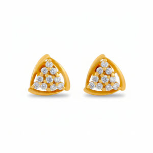TRIA SPARK CZ GOLD STUDS- 22K JEWELLERY