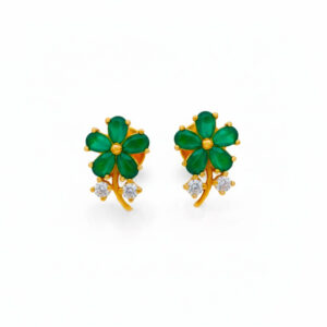 MEADOW BLOSSOM CZ GOLD STUDS- 22K JEWELLERY