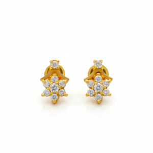 SERENE SHINE CZ GOLD STUDS- 22K JEWELLERY