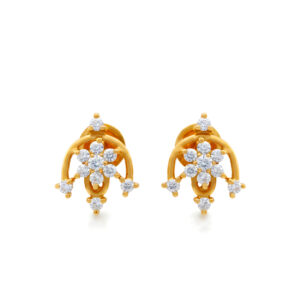 FLORAL ARCH CZ GOLD STUDS- 22K JEWELLERY
