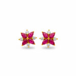 GOLD FLORAL CZ STUDS- 22K JEWELLERY