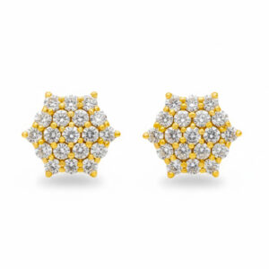 SUNBEAM FLORAL GOLD STUDS- 22K JEWELLERY