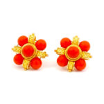 SUNBLUSH BEAD GOLD STUDS- 22K JEWELLERY