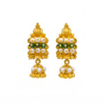 ELEGANT HERITAGE BEAD GOLD JHUMKA - 22K JEWELLERY