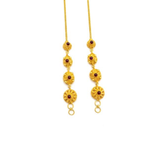 RAJPUTI GOLD EAR CHAIN - 22K JEWELLERY