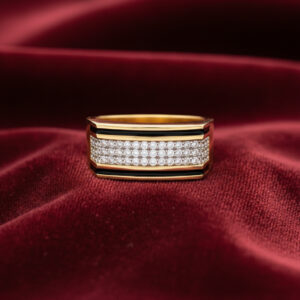 TRIPLE ROW BAND MEN'S GOLD RING - 22K JEWELLERY