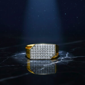 GOLDEN FACET EDGE MEN'S RING - 22K JEWELLERY