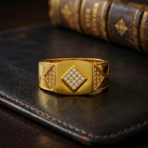 KINGSTONE SQUARE MEN'S GOLD RING - 22K JEWELLERY