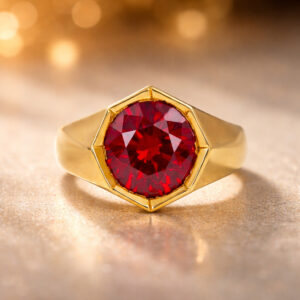 CRIMSON HEXA MEN'S GOLD RING - 22K JEWELLERY