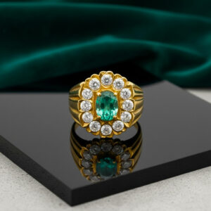 KING'S GREEN MEN'S GOLD RING - 22K JEWELLERY