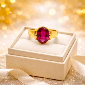 MAROON VALOR MEN'S GOLD RING - 22K JEWELLERY