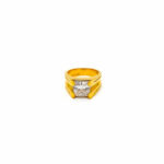 WHITE RADIANCE MEN'S GOLD RING - 22K JEWELLERY