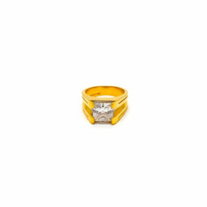 WHITE RADIANCE MEN'S GOLD RING - 22K JEWELLERY