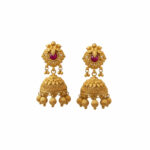 NAVRATNA RAJSI GOLD JHUMKAS- 22K JEWELLERY