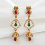 NAVRANG JHUMKI DROP GOLD EARRINGS - 22K JEWELLERY