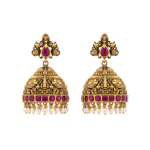 RATNA SHOBHA TEMPLE GOLD JHUMKAS- 22K JEWELLERY