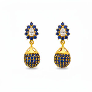 ROYAL BLUE GOLD JHUMKA - 22K JEWELLERY