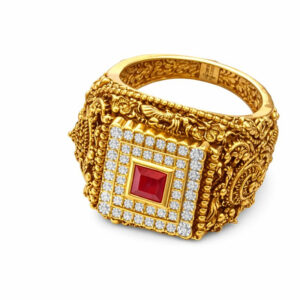 HERITAGE CRIMSON MEN'S GOLD RING - 22K JEWELLERY