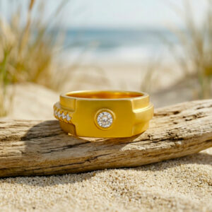 GILDED HORIZON MEN'S GOLD RING - 22K JEWELLERY