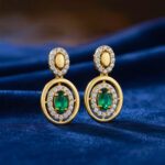 TIMELESS GREEN CHARM GOLD EARRINGS - 22K JEWELLERY
