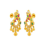 ROYAL CRESCENT GEM GOLD EARRINGS - 22K JEWELLERY