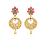 FLORAL DROP GOLD EARRINGS - 22K JEWELLERY