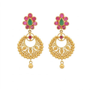 FLORAL DROP GOLD EARRINGS - 22K JEWELLERY