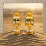 ELEGANT HERITAGE BEAD GOLD JHUMKA - 22K JEWELLERY