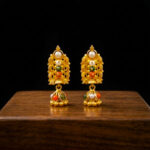 ANTIQUE MULTI-BEAD GOLD JHUMKA - 22K JEWELLERY