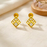 MODERN MOSAIC CZ GOLD STUDS- 22K JEWELLERY