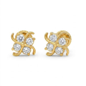 GOLDEN CLOVER SPARK STUDS - 22K JEWELLERY