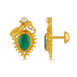 ZARIYA GREEN GOLD STUDS - 22K JEWELLERY