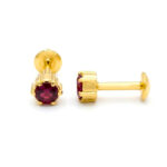 PINK AURA GOLD STUDS - 22K JEWELLERY