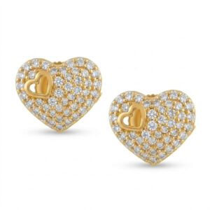 HEARTLINE ELEGANCE GOLD STUDS - 22K JEWELLERY