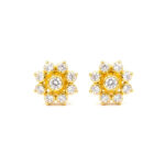 SNOW FLOWER GOLD STUDS - 22K JEWELLERY