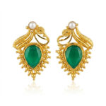 ZARIYA GREEN GOLD STUDS - 22K JEWELLERY