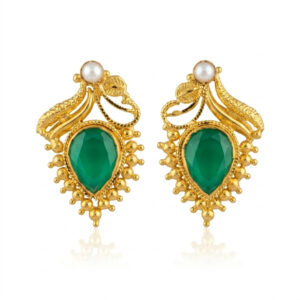 ZARIYA GREEN GOLD STUDS - 22K JEWELLERY