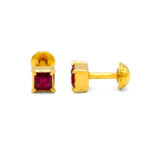 ROSE CUBE GOLD STUDS - 22K JEWELLERY