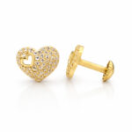HEARTLINE ELEGANCE GOLD STUDS - 22K JEWELLERY