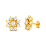 SNOW FLOWER GOLD STUDS - 22K JEWELLERY