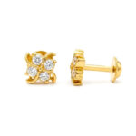 GOLDEN CLOVER SPARK STUDS - 22K JEWELLERY