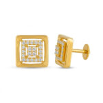 LUMINARA SQUARE GOLD EARRINGS - 22K JEWELLERY